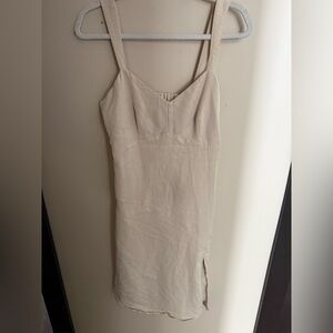 RW&CO. Beige Midi Cut Out Back Dress- Small